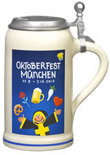 Offizieller Oktoberfestkrug 2012 mit Zinndeckel